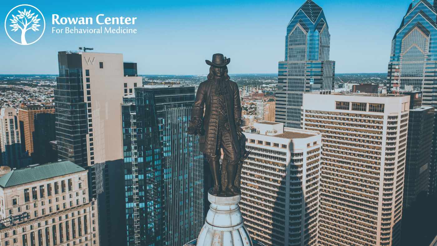 Philadelphia Pennsylvania View of William Penn Statue in from the art museum