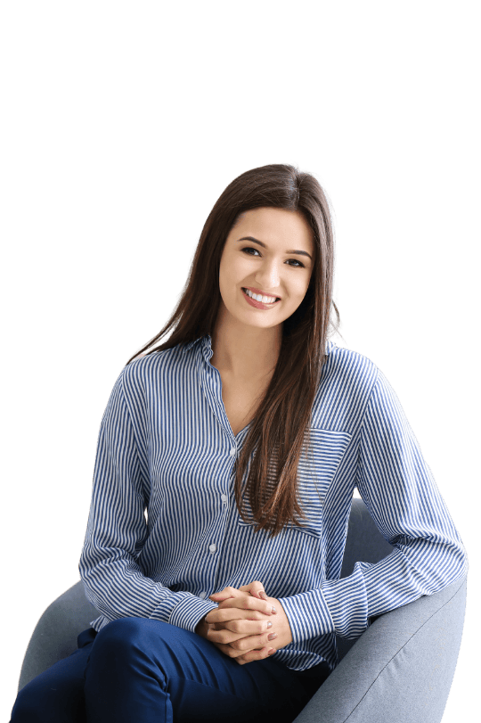 Smiling female psychologist sitting in a chair providing specialized mental health care (1)