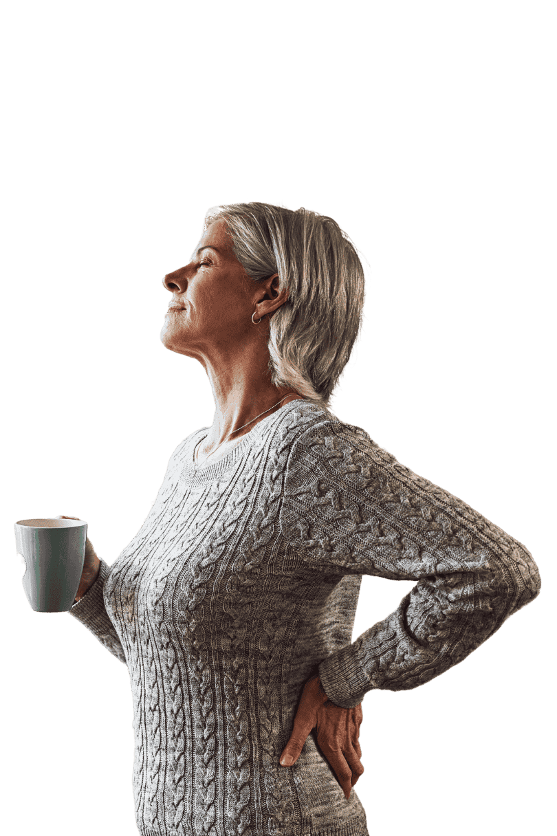 Woman with eyes closed and cup of coffee enjoying life after therapy with the Rowan Center